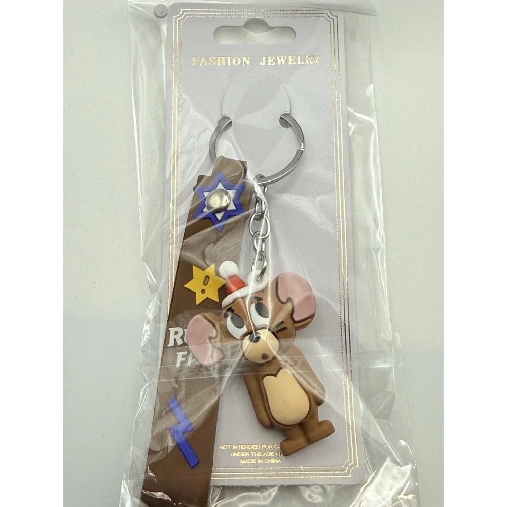 Jerry Mouse Bag Charm Keychain Tom & Jerry Cartoon Backpack Charm Cute Character
